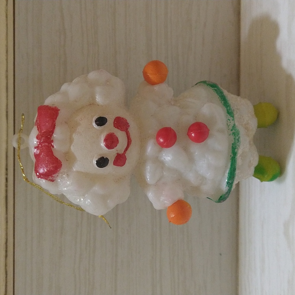 Vintage Plastic Blow Mold Mrs. Santa Claus Christmas Tree Ornament